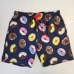 U.S. Surf Club Donuts Swim Trunks Dark Blue Men's Size Large NWT